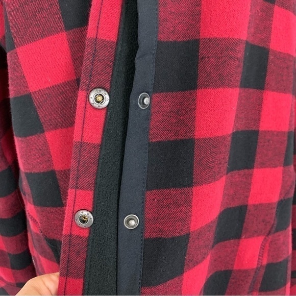 Orvis Buffalo Check Fleece Lined Shacket Shirt Size Large Lined Pockets - Picture 12 of 17